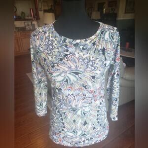 TALBOT'S‎ XS long sleeve purple and white